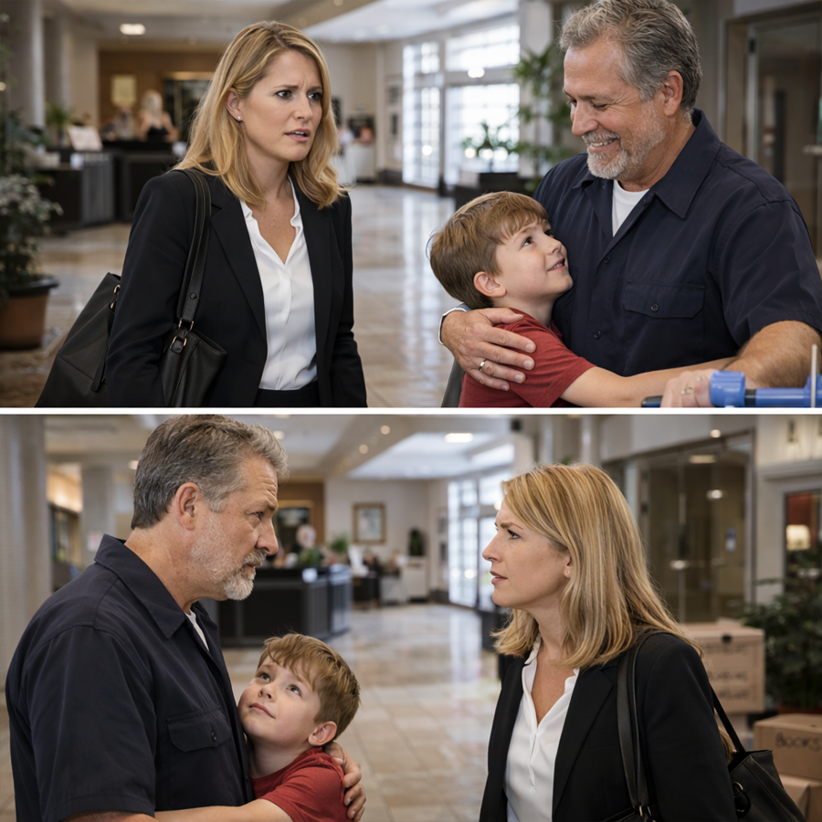 I Came Home Early to Surprise My Son—Then I Heard Him Call Our Quiet Janitor “Dad”… and the Next 24 Hours Exposed a Secret My Board, My Family, and My Heart Couldn’t Survive.