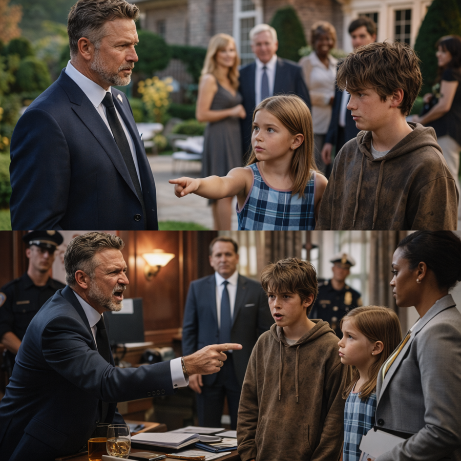 A Little Girl Pointed at a Billionaire’s Mansion and Whispered, “That Boy Lives in My House”—Minutes Later, One Hidden Adoption File, One Locked Room, and One Stunned Confession Brought a Powerful Man to His Knees