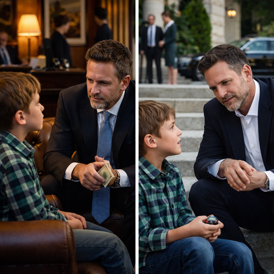 He Swore Everything Had a Price—Until a Barefoot Kid Said One Sentence That Exposed the Millionaire’s Darkest Secret and Forced Him to Choose Between His Fortune and His Soul