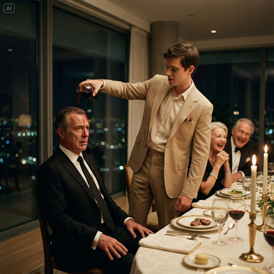 A Spoiled Rich Boy Mocked a Silent Power Figure and Poured Wine on His Suit as His Parents Laughed Confidently, Unaware He Was Offending a Legendary Underworld Strategist, A Single Arrogant Act That Would Quietly Freeze Accounts, Collapse Partnerships, Trigger Boardroom Panic, And Bring a $650 Million Family Empire to Its Knees Without a Single Threat, Shout, Or Public Warning, Leaving Everyone Stunned and Speechless