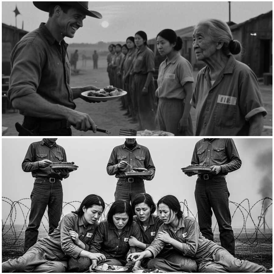 Japanese Female POWs Expected Silence and Distance—Instead, American Cowboys Unexpectedly Offered Them Barbecue, a Simple Gesture That Triggered Tears, Shocked Witnesses, and Revealed How Food, Dignity, and Unfamiliar Kindness Could Break Through Fear, Trauma, and Years of Conditioning Faster Than Orders, Fences, or Language Ever Could in a Forgotten Moment After the War