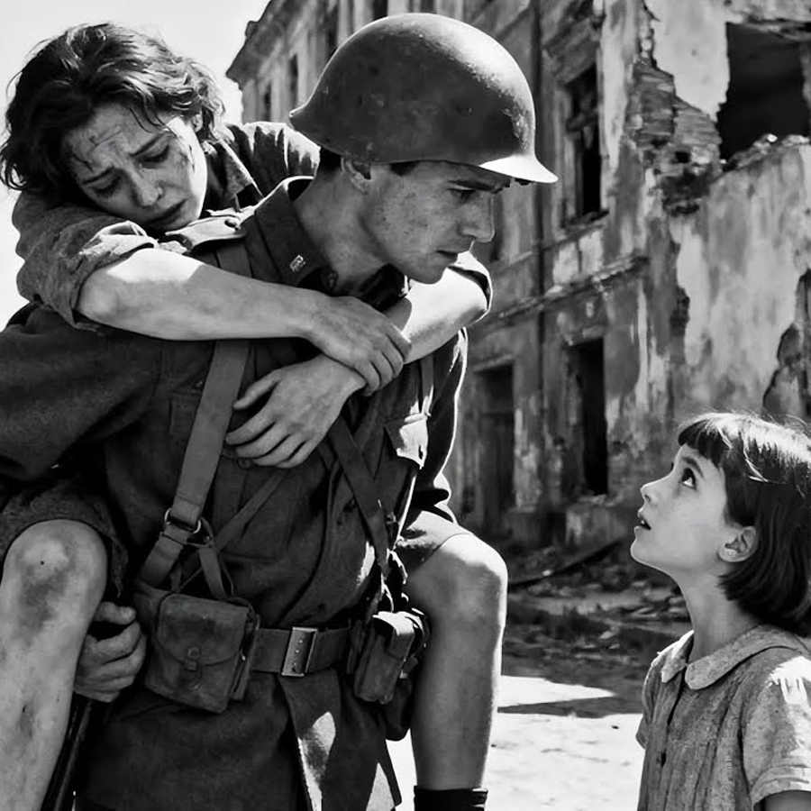 Why Are You Carrying My Mother? A Forgotten World War Two Moment Revealed as a German Prisoner’s Daughter Witnesses an Unthinkable Act of Mercy by American Soldiers, Uncovering a Hidden Story of Fear, Survival, Moral Choice, and Humanity That Defies Everything We Thought We Knew About War During the Darkest Days of History When One Question Changed Lives Forever in ways no record ever dared describe before now