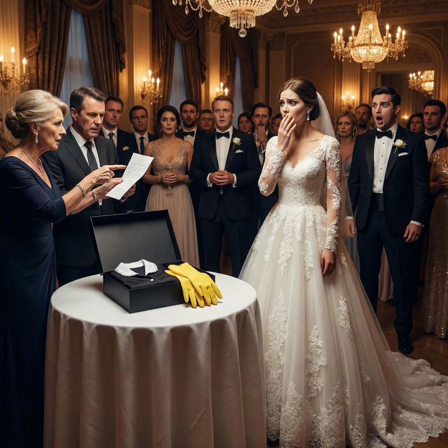 My Daughter Opened Her Wedding Gift And Found A Maid’s Uniform Inside, While Her New Husband Smiled—But When I Calmly Stood Up And Revealed The Gift I Had Been Waiting Years To Give, The Room Fell Silent, Faces Turned Pale, And A Carefully Hidden Truth Unraveled In A Way No One Could Undo