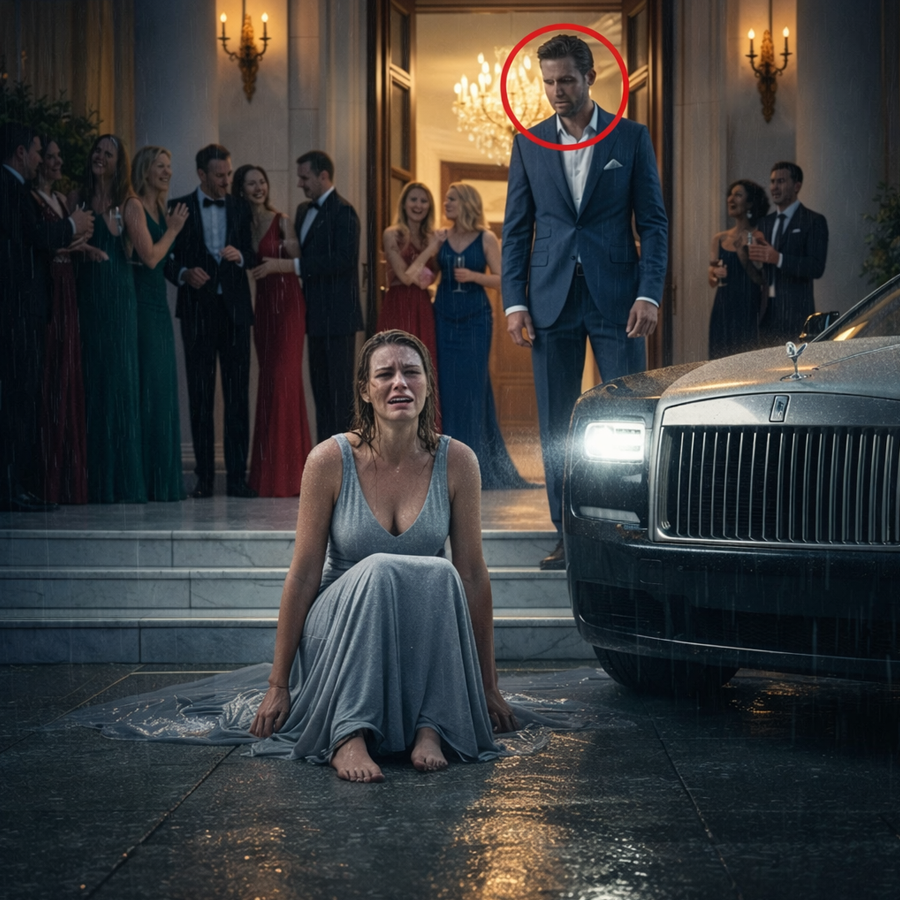 Thrown Out by Her Own Family Into Cold Rain and Mockery, She Was Left Shivering on the Pavement—Until Headlights Cut Through the Storm, a Rolls-Royce Stopped, and a Billionaire’s Arrival Exposed Years of Betrayal, Greed, and a Shocking Truth That Turned Their Cruel Rejection Into the Most Expensive Mistake of Their Lives