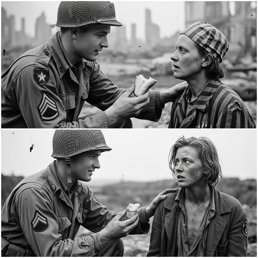 When a Single Act Broke Every Rule: How a Young American Soldier’s Shocking Decision to Help a Starving German POW Woman Inside a Forgotten Camp Sparked Whispers, Hidden Reports, Quiet Transfers, and a Chain of Consequences That Would Rewrite Personal Destinies, Challenge Occupation Doctrine, and Leave Historians Asking Why This Story Was Never Meant to Be Told Aloud