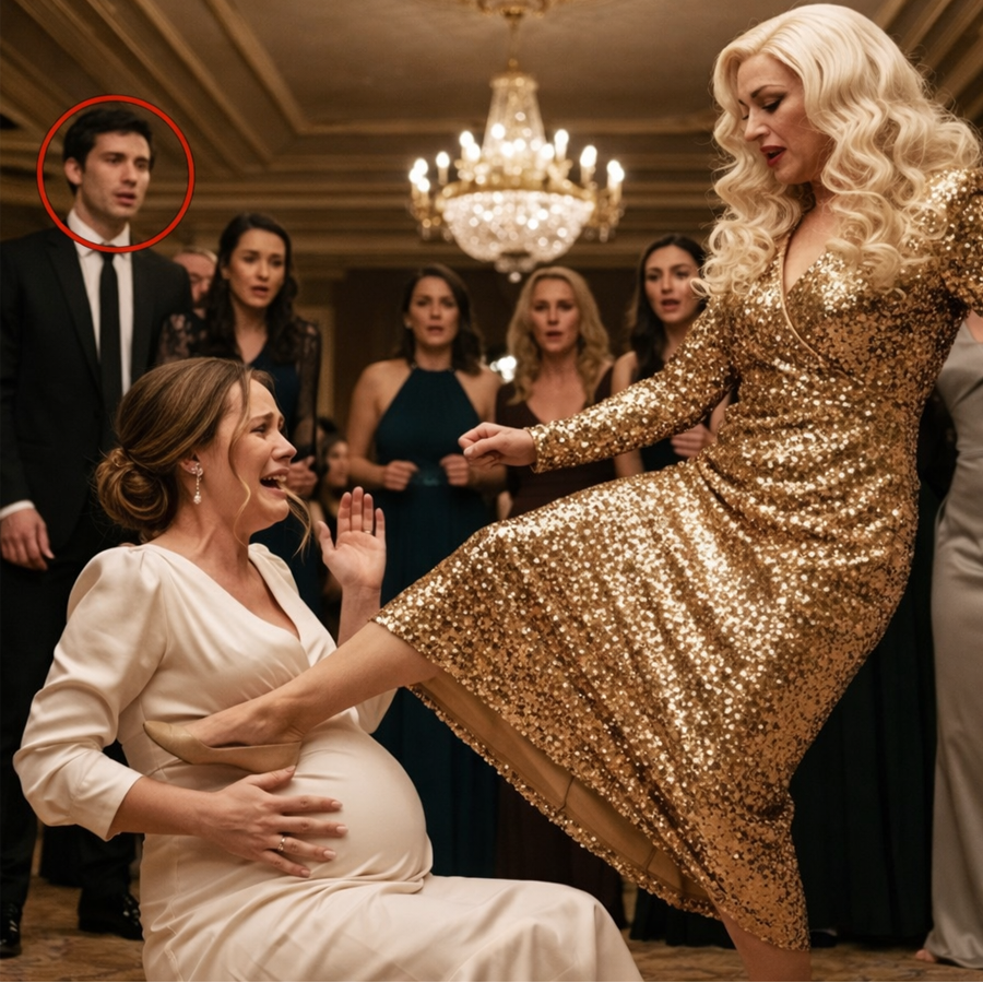 Please Don’t Kick Me! I’m Pregnant! Inside a Billionaire’s Perfect Marriage: The Night a Silent Ballroom Turned Into a Chilling Mystery, Where a Gentle Wife’s Desperate Cry Was Ignored, Power Spoke Louder Than Truth, and One Shocking Moment Changed Everything Forever Revealing Secrets, Hidden Motives, Unspoken Fears, and a Stunning Twist That No One Saw Coming Until the Final Seconds of That Night of Wealth, Silence, and Betrayal