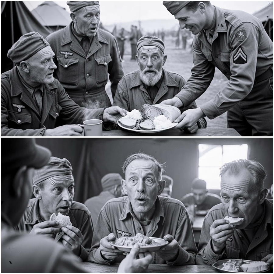 They Expected Cold Revenge After Surrender, But What Unfolded Defied Every Warning: Elderly German Prisoners of War Stared in Silent Disbelief as American Soldiers Gave Them Food, Spoke Gently, and Showed Unexpected Kindness—Uncovering a Little-Known, Emotionally Shattering Chapter of World War Two That Still Leaves Readers Shocked, Uneasy, and Desperately Curious About the Human Truth Hidden Beneath Victory
