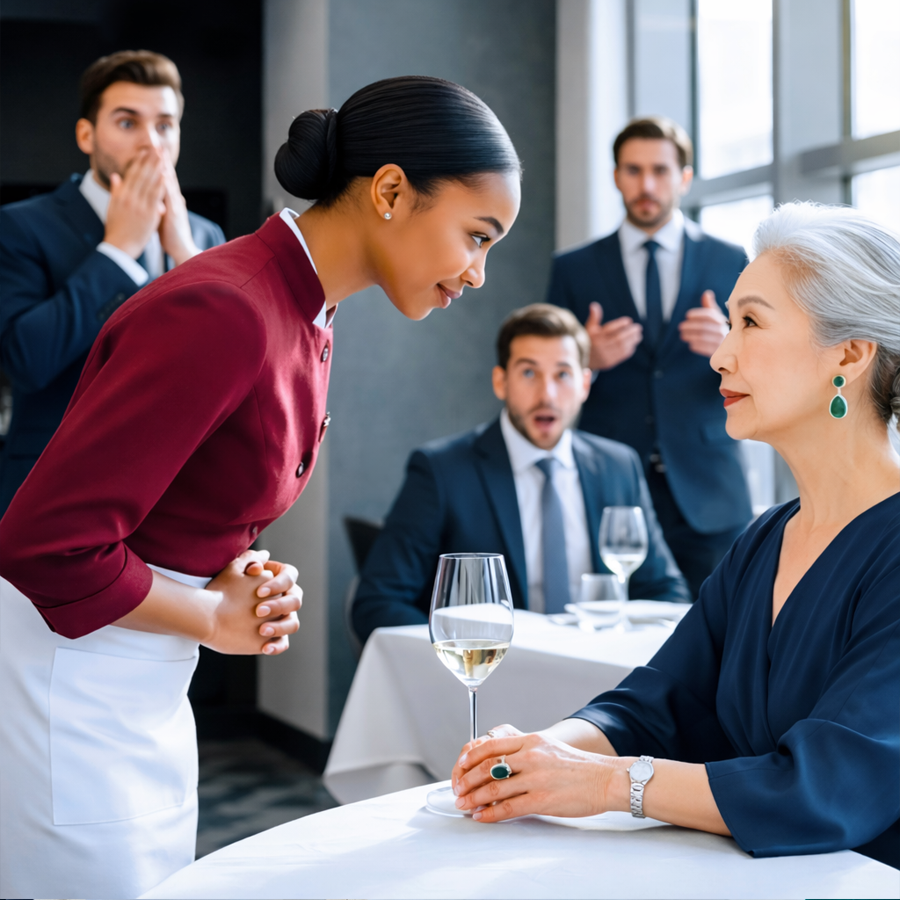 AT A LUXURY RESTAURANT, NO ONE COULD UNDERSTAND THE FEMALE BILLIONAIRE CEO AT THE TABLE — CONFUSION, WHISPERS, AND AWKWARD SMILES FILLED THE ROOM UNTIL A QUIET WAITRESS SPOKE PERFECT JAPANESE, UNLOCKING A STUNNING TRUTH ABOUT IDENTITY, POWER, AND A HIDDEN CONNECTION THAT LEFT EXECUTIVES SPEECHLESS AND TURNED AN ORDINARY DINNER INTO A MOMENT THAT REWROTE EVERY ASSUMPTION ABOUT SILENCE RESPECT PREJUDGMENT AND THE COST OF UNDERSTIMATING OTHERS