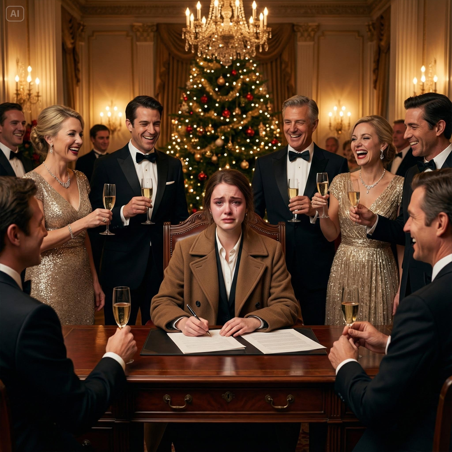 In Tears, She Signs Divorce Papers at a Glittering Christmas Party, Believing Her Marriage Is Over Forever—Unaware She Is the Hidden Heir to a Billionaire Empire, and That One Unexpected Arrival, One Quiet Revelation, and One Long-Buried Truth Will Turn Public Humiliation into a Stunning Reversal That Shocks the Room, Rewrites Power, and Changes Every Life Present in a Single Night