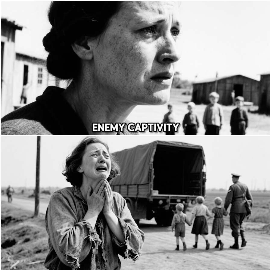 “A German Prisoner Mother Watched in Silence as American Soldiers Led Her Three Children Away, Promising Safety but Leaving No Answers, Then Vanishing Into Wartime Chaos—What Unfolded Only Two Days Later Shocked Aid Workers, Confused Military Records, Haunted Survivors for Decades, and Revealed a Disturbing Wartime Mystery That History Almost Erased Forever”
