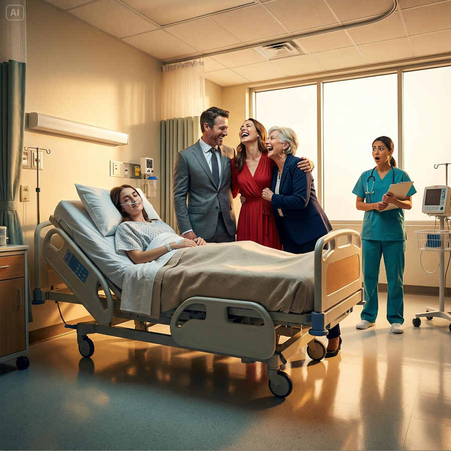 They Believed the Pregnant Wife Was Gone Forever and Quietly Celebrated Her Absence, Certain Their Future Was Finally Clear—Until a Doctor Leaned In, Spoke Two Unthinkable Words, Revealed a Hidden Miracle No One Expected, and Triggered a Chain of Truths That Froze Smiles, Exposed Cruel Intentions, Reversed Power, and Changed Every Destiny in That Hospital Forever