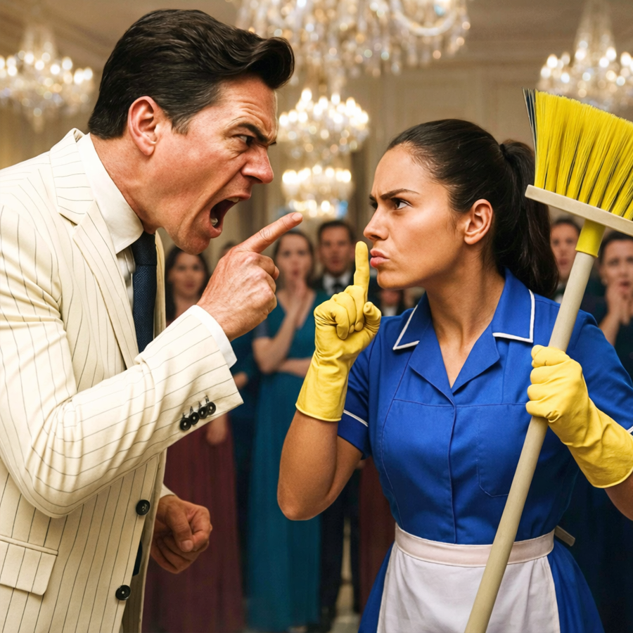 “No One Tells Me to Be Quiet,” the Millionaire Declared Before a Packed Ballroom — But a Calm, Unassuming Cleaner Did the Unthinkable Without Raising Her Voice, Turning Outrage Into Silence, Exposing a Hidden Truth About Power and Respect, and Leaving High-Society Guests Frozen as One Quiet Moment Rewrote Everything They Thought They Knew About Authority, Dignity, and Who Really Commands a Room