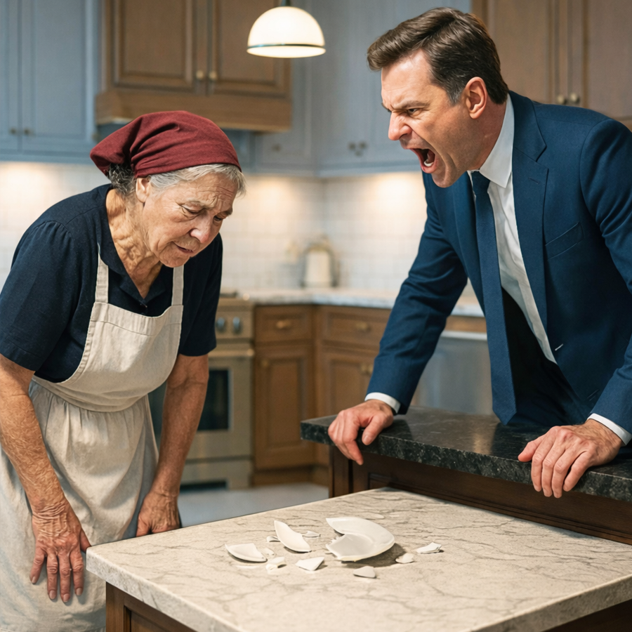 He Publicly Shamed the Elderly Cook Over a Simple Mistake — Voices Rose, Pride Took Control, and the Room Fell Silent, Until a Long-Hidden Truth Surfaced, Connecting Past Sacrifice, Forgotten Promises, and a Life-Altering Revelation That Reduced a Powerful Man to His Knees, Turned Arrogance Into Regret, and Left Everyone Who Witnessed the Moment Deeply Shocked