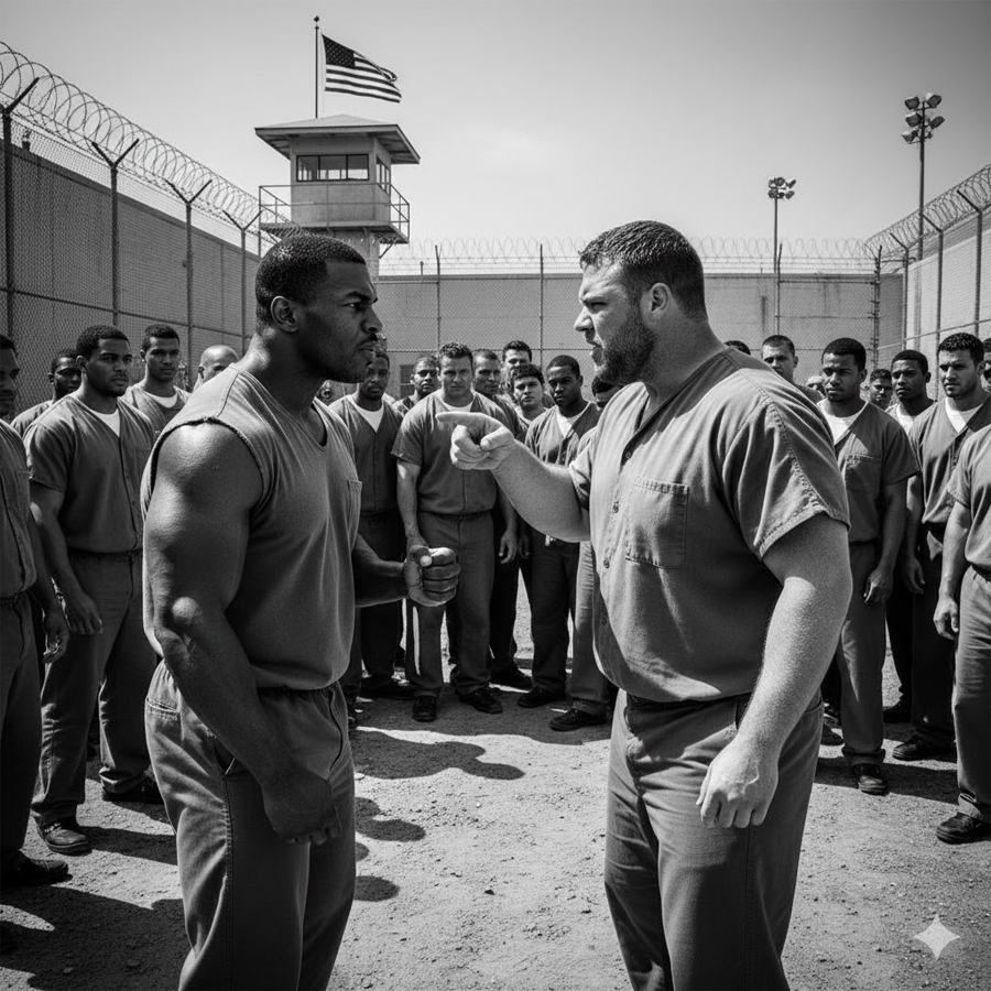 The warden stood frozen, starring at the massive inmate unconscious on the concrete ground of the prison yard.