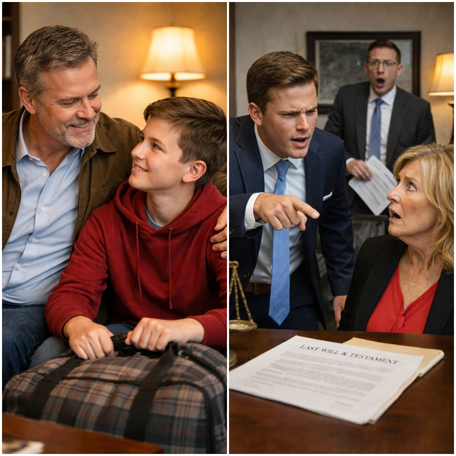 Stay at a friend’s. Back in a week. Love you.