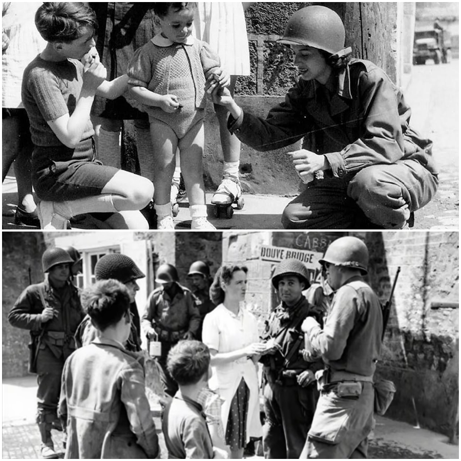 They Expected Occupiers, Not Protectors, But When American Soldiers Lifted French Children Into Their Arms Like Family, Entire Villages Watched in Silence Before Breaking Down in Tears, Revealing a Rare Wartime Moment So Emotional and Unscripted That It Redefined What Liberation Really Looked Like, And Why This Forgotten Scene Still Haunts Those Who Witnessed It Decades Later