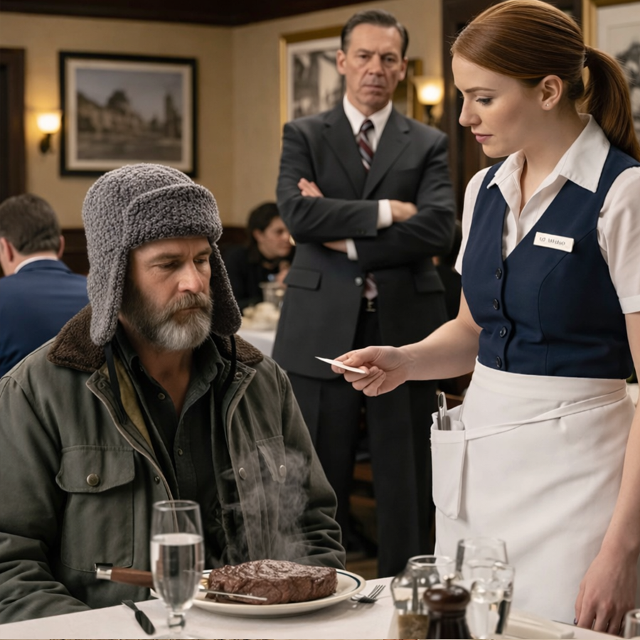 An Undercover Millionaire Quietly Ordered a Simple Steak, Expecting to Leave Unnoticed — But When the Waitress Slipped Him a Small Handwritten Note, Time Seemed to Freeze, Secrets Began to Surface, and One Unexpected Message Triggered a Chain of Shocking Revelations That Transformed a Routine Dinner Into a Defining Moment About Identity, Compassion, and the Hidden Truths People Carry Every Day