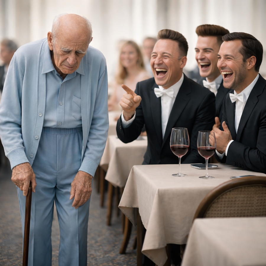 A Millionaire Disguised Himself as a Poor Stranger to Test His Own Son—But When He Was Publicly Mocked, Ignored, and Humiliated in Front of a Crowd, the Shocking Reaction That Followed Exposed a Painful Truth About Privilege, Character, and the Lesson No Inheritance Could Ever Teach, Forcing an Entire Family to Confront What Money Had Quietly Broken