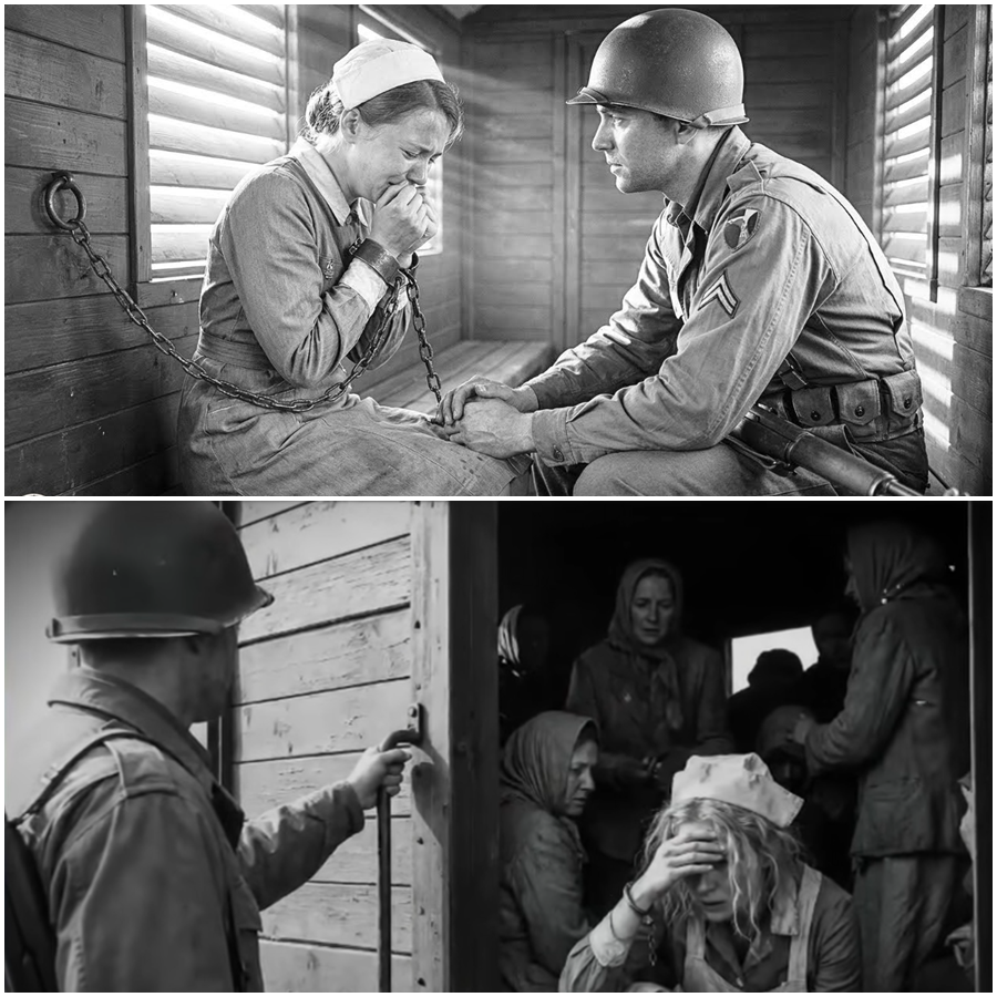 “When Did You Last Eat?” — One Quiet Question Stopped Everything as a German Woman Prisoner Stood Exhausted and Bound, Expecting Orders or Punishment, Until a U.S. Soldier Asked the One Thing No One Had Asked Her in Months, Shattering the Silence, Breaking Through Fear, and Triggering a Collapse So Sudden That Guards Froze, Procedures Changed, and a Moment of Unexpected Humanity Rewrote What Captivity, Power, and Survival Looked Like in the Final Days of War