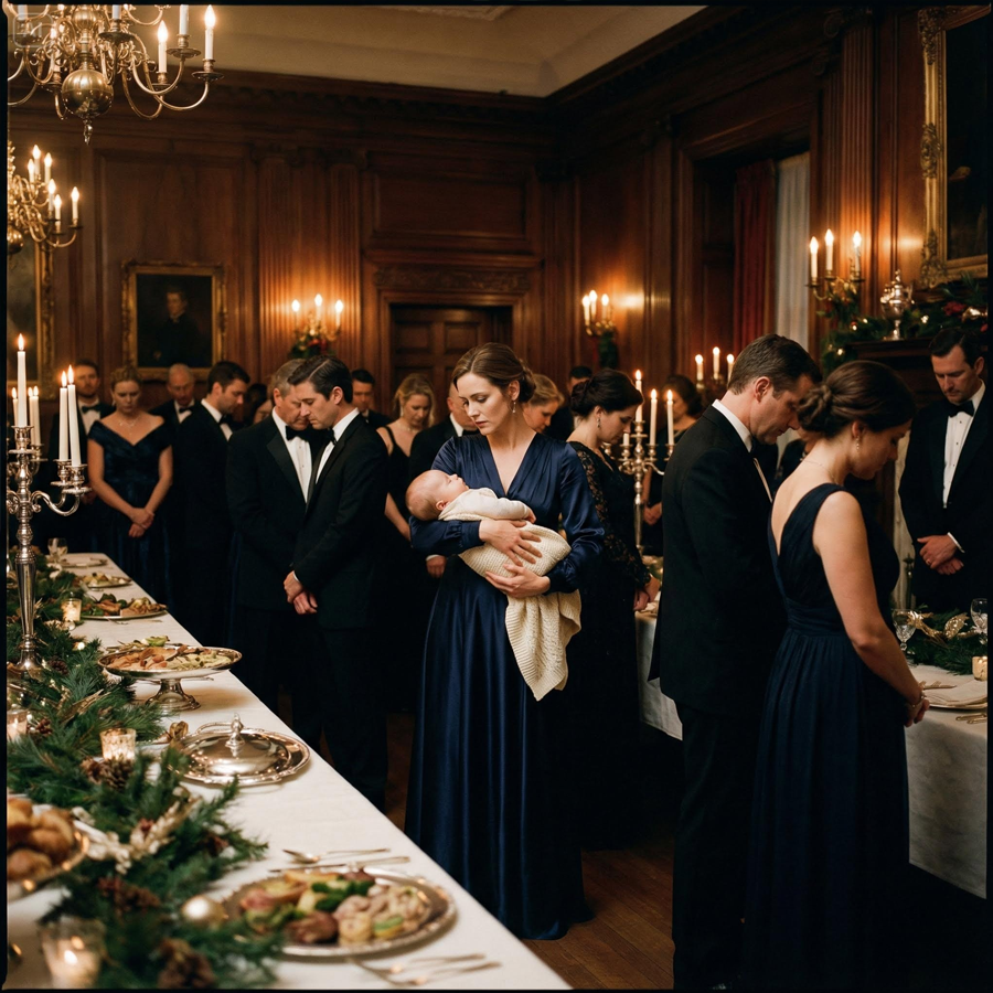 She Was Forced to Cook for 200 Guests at Her Sister’s CEO Gala, Left Her Baby for Five Minutes, and Returned to a Locked Door and a Shocking Discovery, Only to Be Slapped and Ordered Back to Serve, Until She Walked Through the Ballroom Carrying Her Child, and the Entire Elite Audience Rose, Bowed, and Whispered Two Words That Changed Everything Forever