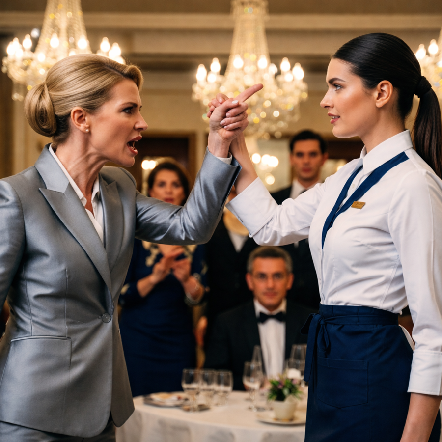 They All Trembled Before the Cold, Arrogant Woman Who Ruled Every Room With Fear—Until One Quiet Waitress Refused to Bow, Revealed a Hidden Truth No One Expected, and Turned a Public Humiliation Into a Stunning Moment of Justice That Shattered Reputations, Exposed Power Games, and Left an Untouchable Elite Figure Permanently Changed in Front of Everyone Who Ever Feared Her