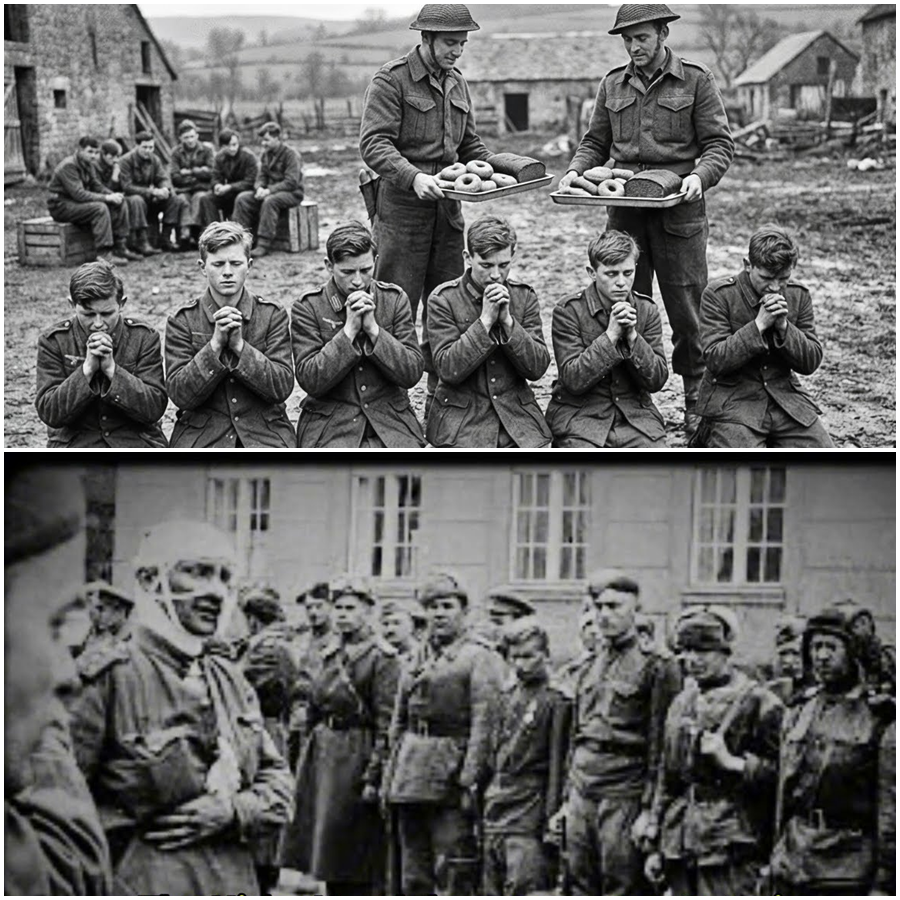 He kept his eyes closed and moved his lips without making any sound. He was praying. The oldest was 16. He sat very straight and tried to look brave, but his hand shook.