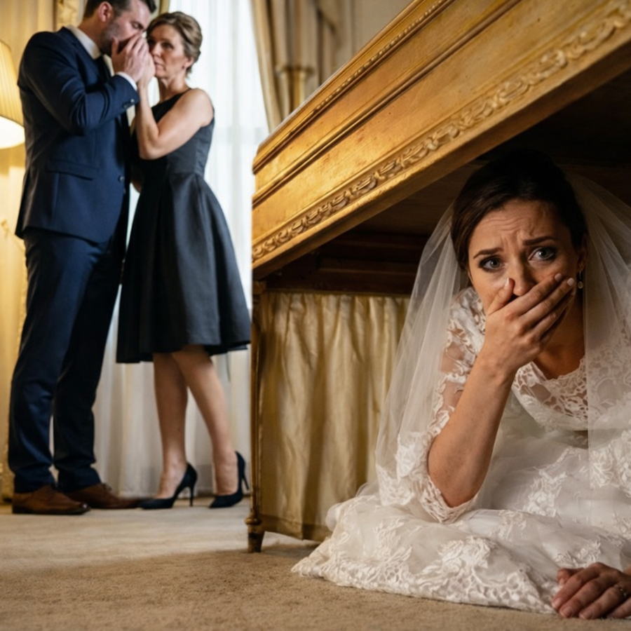 On Our Wedding Night She Hid Under the Bed to Surprise Her Husband, But the Door Opened to the Wrong Footsteps, a Shocking Secret Guest, and a Moment That Instantly Turned Laughter Into Terror, Exposed a Truth No One Expected, and Changed the Meaning of Trust, Marriage, and That Night Forever in Ways the Newlyweds Could Never Have Imagined