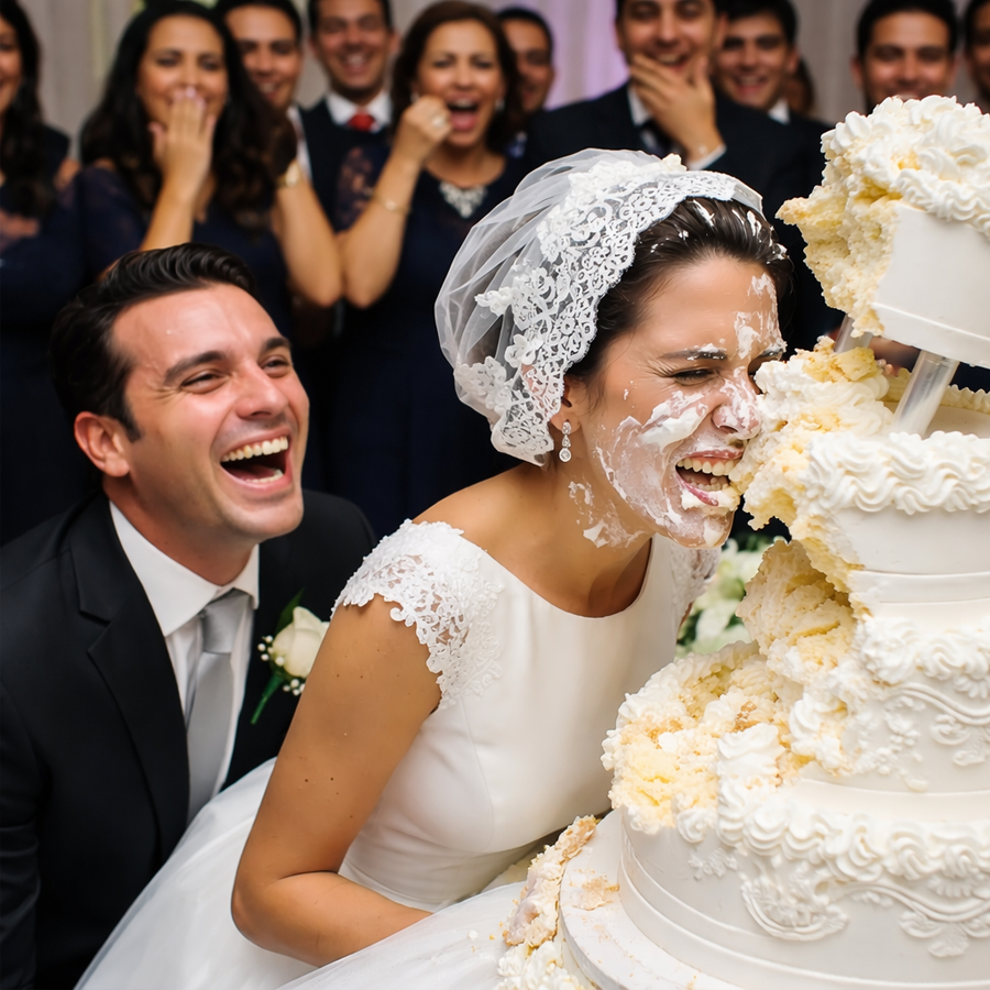 My Husband Threw Me Into Our Wedding Cake in Front of Everyone, but What Happened Next Was Not Laughter or Applause — It Was a Carefully Timed Revenge That Unfolded Slowly, Shocked Every Guest, Exposed Hidden Cracks in a Perfect Marriage, and Turned One Humiliating Moment Into a Stunning Lesson No One at That Wedding Will Ever Forget