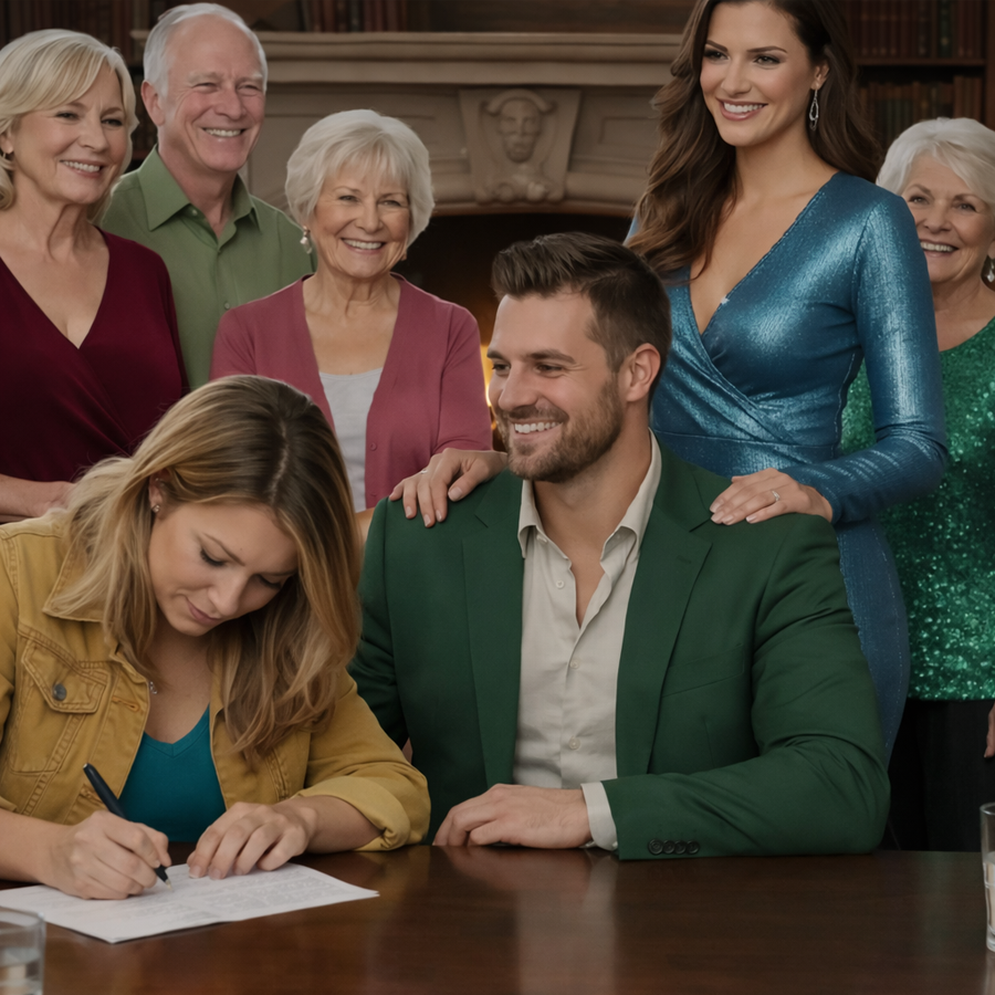 She Signed the Divorce Papers Through Silent Tears at a Festive Holiday Party — What No One in the Room Realized Was That This Broken Woman Was Hiding a Fortune, a Secret Identity, and a Billion-Dollar Truth That Would Later Leave Her Ex-Husband, Their Friends, and an Entire Social Circle Stunned Beyond Belief