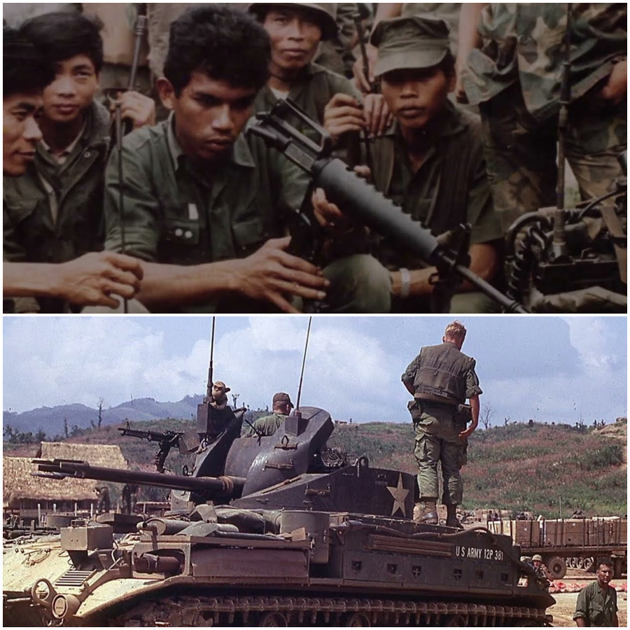 Scuf raises his rifle. It is the new XM16E1, black plastic, lightweight, space age