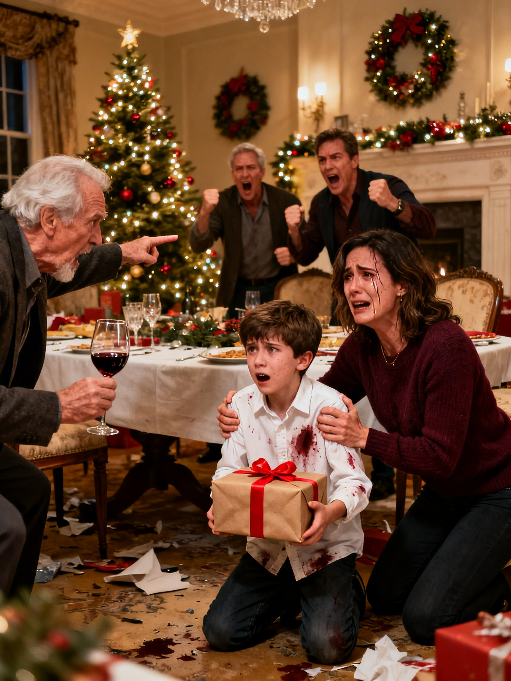 My Family Tried to Steal My 7-Year-Old’s Gift at New Year’s Dinner—Then My Father Threw Red Wine in His Face, and Everything Finally Broke Open